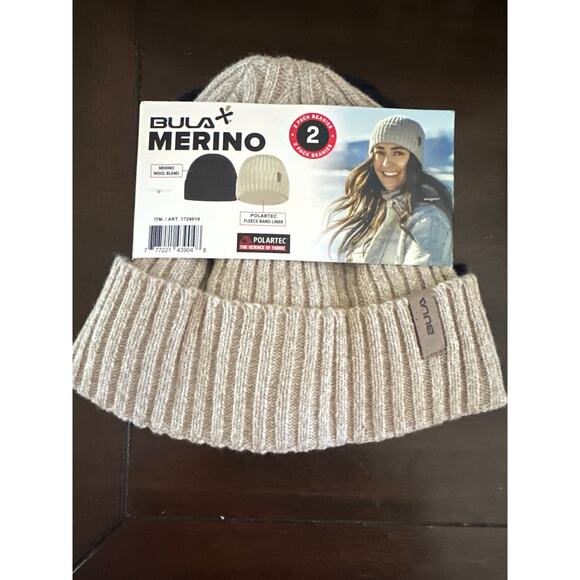 Bula Merino Wool Blend 2 Pack Beanies One Size men woman unisex TWO SET zealand - Picture 1 of 9